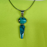 Navajo China Mountain turquoise pendant with lever and large bale (PZ25)