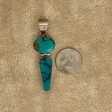 Navajo China Mountain turquoise pendant with lever and large bale (PZ25)