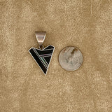 Ray Tracey, Navajo Black jet and opal inlay pendant (PZ5)