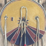 Small Lakota Sunburst-design Shield, vintage - Michael Many Horses, Santee Sioux, adopted  (3/139)