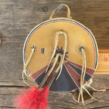 Small Lakota Sunburst-design Shield, vintage - Michael Many Horses, Santee Sioux, adopted  (3/139)