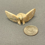 Herbert Hustito Zuni Alabaster Eagle Fetish with Turquoise Eyes, vintage Native American   (WHC53)