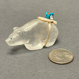 Zuni Quartz Bear Fetish with Abalone Shell Arrow Gift Bundle  (WHC52)
