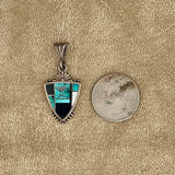 Ray Tracey, Navajo inlay with black jet, turquoise and mother of pearl (PZ8)