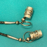 Eddie Beyuka, Zuni Inlay Hoop Dancer Bolo Tie with Silver Drum Tips, vintage Native American   (JF52)