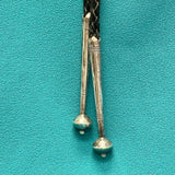 Vintage Zuni Sterling Silver Inlay Eagle Dancer Bolo Tie, authentic Native American   (JF49)