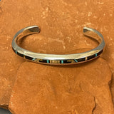 Supersmith Collection, Contemporary Channel Inlay Sterling Silver Bracelet with Rug Pattern Design   (1/448)