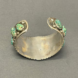 Authentic Navajo Sterling Silver Bracelet with 17 Natural Turquoise Stones, vintage  (CR13)