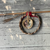 Vintage Native American Medicine Arrow with rawhide bear tracks-design shield - Michael Many Horses, Santee Sioux, adopted  (3/127)