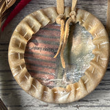 Vintage Native American Medicine Arrow with rawhide bear tracks-design shield - Michael Many Horses, Santee Sioux, adopted  (3/127)