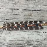 Vintage Native American Medicine Arrow with tanned hide Buffalo Dreamer shield - Michael Many Horses, Santee Sioux, adopted  (3/119)