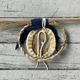 Vintage Native American Medicine Arrow with tanned hide Buffalo Dreamer shield - Michael Many Horses, Santee Sioux, adopted  (3/119)