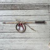 Vintage Native American Medicine Arrow with sage and braided sweetgrass ring - Michael Many Horses, Santee Sioux, adopted  (3/125)