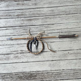 Vintage Native American Medicine Arrow with sage and braided sweetgrass ring - Michael Many Horses, Santee Sioux, adopted  (3/123)