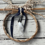 Vintage Native American Medicine Arrow with sage and braided sweetgrass ring - Michael Many Horses, Santee Sioux, adopted  (3/123)