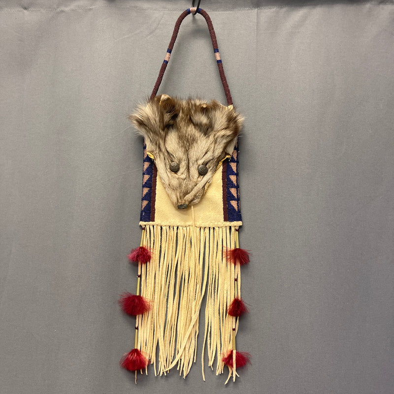 Diana Hudson Miller, Lakota - Coyote Skin Bag with Beadwork (GM28)