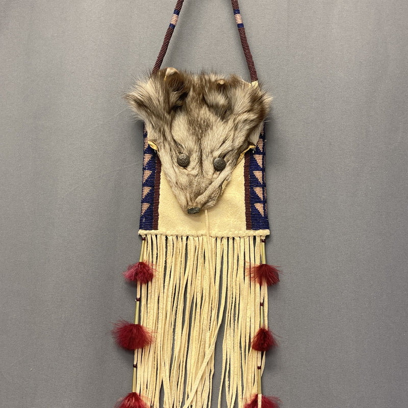 Diana Hudson Miller, Lakota - Coyote Skin Bag with Beadwork (GM28)