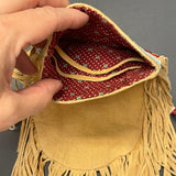 Authentic Lakota Sioux Small Beaded Bag with Patriotic Design, vintage   (GM240)
