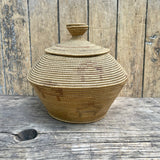 Vintage Alaskan Yupik Sea Grass Basket, Native Alaskan basket with lid (GM329)