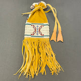 Cheyenne Beaded Bag with Whirling Log Design by Jim Lenoch, contemporary reproduction   (GM164)