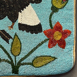Antique Plateau Flat Leather Bag with Beaded Eagle and Floral Designs, ca. early 1900s   (GM237)