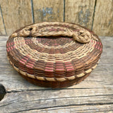 Vintage Great Lakes region Splint and Sweetgrass Basket (GM330)