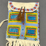 Rosalie Little Thunder, Lakota Sioux Small Beaded Bag with Fringe   (GM205)