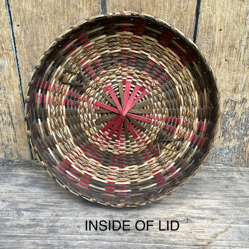 Vintage Great Lakes region Splint and Sweetgrass Basket (GM330)