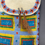 Rosalie Little Thunder, Lakota Sioux Small Beaded Bag with Fringe   (GM205)
