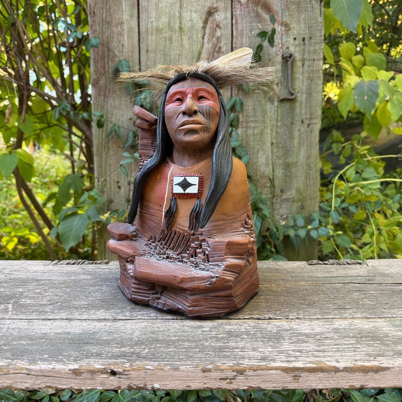 Jim Jackson, Klamath/Modac one-of-a-kind clay sculpture of warrior