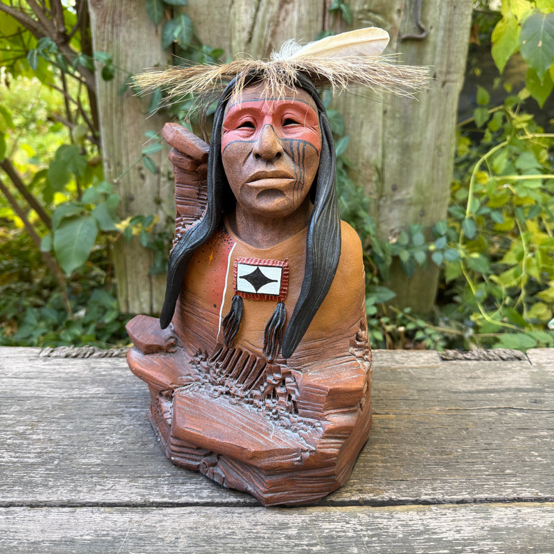 Jim Jackson, Klamath/Modac one-of-a-kind clay sculpture of warrior