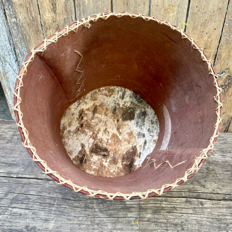 Vintage Large Native American Birch Basket - decor or waste basket. Handmade (RK47)