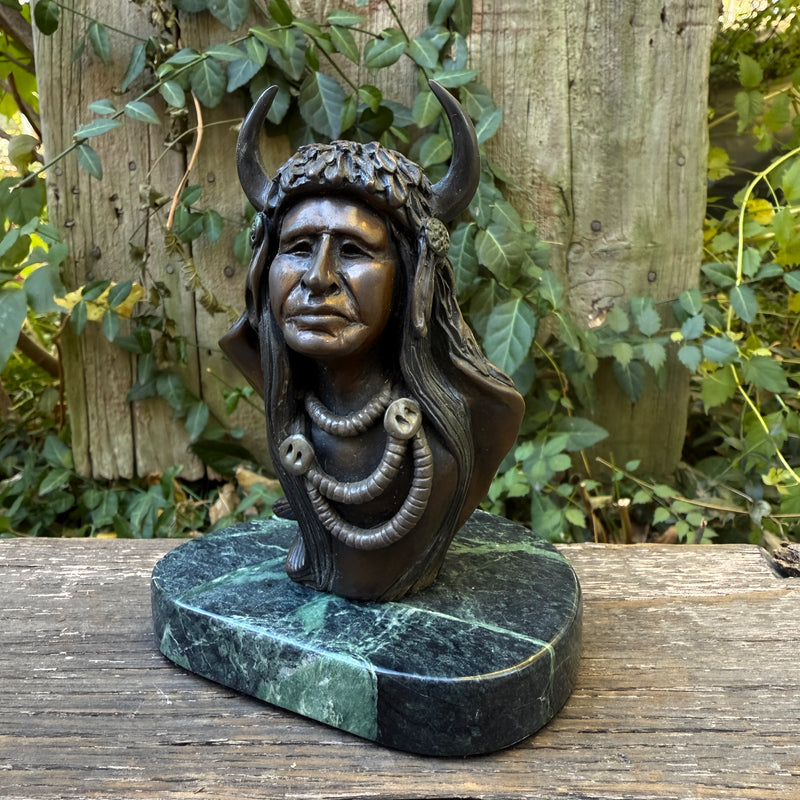 Jim Jackson, Klamath/Modac bronze sculpture of warrior