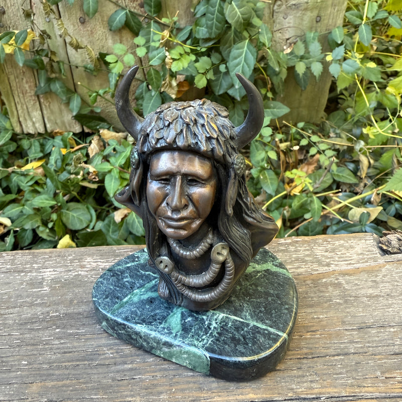 Jim Jackson, Klamath/Modac bronze sculpture of warrior