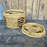 Vintage Tohono O'odham (Papago) Coiled Basket with Lid, authentic Native American (DV57)