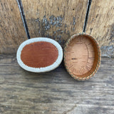 Vintage birch bark and porcupine Quill Basket with Medicine Wheel and Feather Design (RK33)