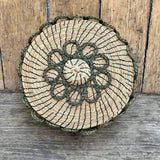 Vintage Ojibwe Large Sweetgrass Basket with scalloped edge and lid (RK26)