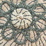 Vintage Ojibwe Large Sweetgrass Basket with scalloped edge and lid (RK26)