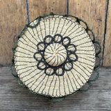 Vintage Ojibwe Basket made with Sweetgrass and scalloped edge with lid (RK53)