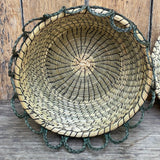 Vintage Ojibwe Basket made with Sweetgrass and scalloped edge with lid (RK53)