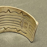 Gene and Martha Jackson, Navajo Bracelet with Large Turquoise Stone and Carved Detailing   (SP51)