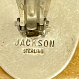 Gene and Martha Jackson, Navajo Sterling Silver Shadowbox Earrings with Coral, Clip-on    (SP108)