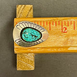 Gene and Martha Jackson, Navajo Sterling Silver Shadowbox Earrings with Turquoise, Clip-on    (SP90)