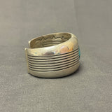 Gene and Martha Jackson, Navajo Bracelet with Large Turquoise Stone and Carved Detailing   (SP51)