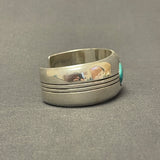 Gene and Martha Jackson, Navajo Bracelet with Large Turquoise Stone and Carved Detailing   (SP50)