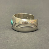 Gene and Martha Jackson, Navajo Bracelet with Large Turquoise Stone and Carved Detailing   (SP50)