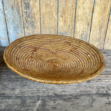 Vintage Navajo Coiled Basket with Red Geometric Design  (DV65)