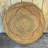 Vintage Navajo Coiled Basket with Red Geometric Design  (DV65)