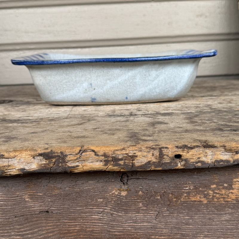 Mel Cornshucker, Cherokee, Pottery Loaf Pan with Dragonfly Design