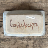 Mel Cornshucker, Cherokee, Pottery Loaf Pan with Dragonfly Design